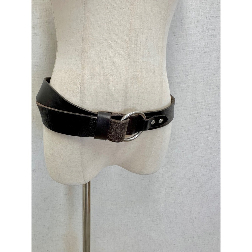 Lauren Ralph Lauren Dark Brown Genuine Leather O-Ring Buckle Belt Womens Large - Picture 4 of 13